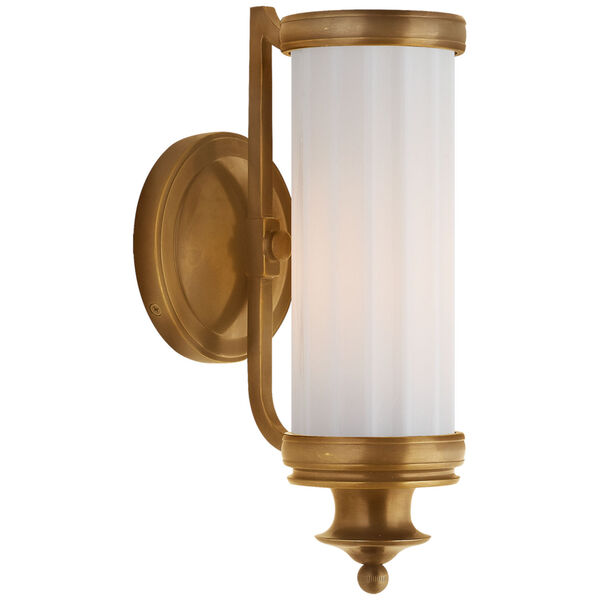 Milton Road Sconce in Hand-Rubbed Antique Brass with White Glass by Thomas O'Brien, image 1