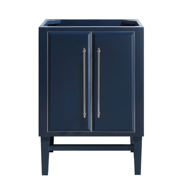 Navy Blue 24-Inch Bath vanity Cabinet with Silver Trim, image 1