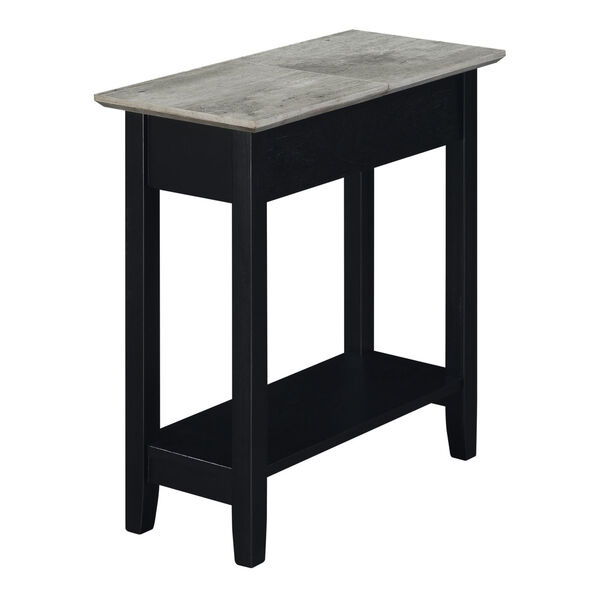 American Heritage Faux Birch and Black Flip Top End Table, image 1