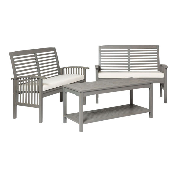 Gray Wash 24-Inch Three-Piece Classic Outdoor Chat Set, image 3