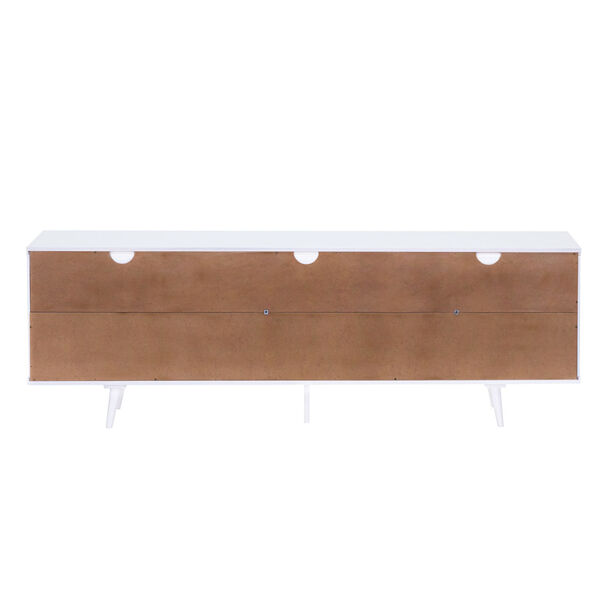 Ivy White Solid Wood TV Stand with Three Drawers, image 5