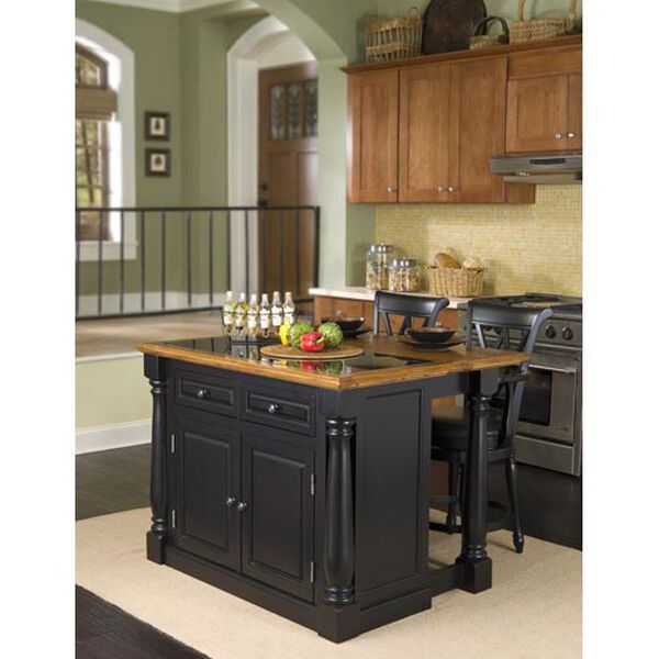 Monarch Roll-out Leg Kitchen Cart with Granite Top, image 2