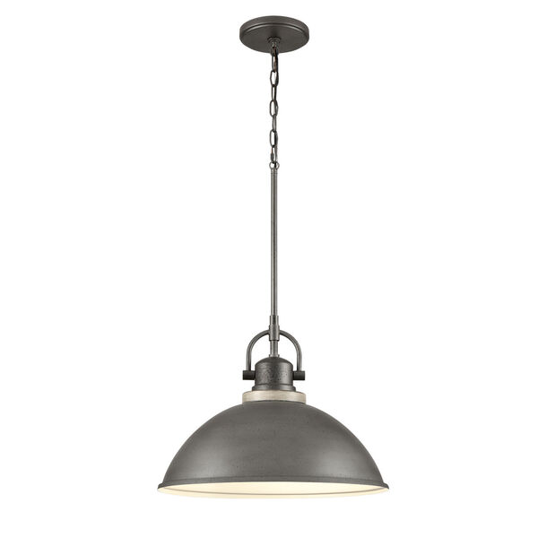 North Shore Iron and Palisade Gray One-Light Outdoor Pendant, image 1