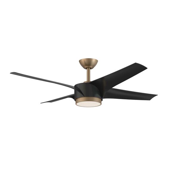 Vela Black Oilcan Brass 52-Inch Integrated LED Ceiling Fan, image 1