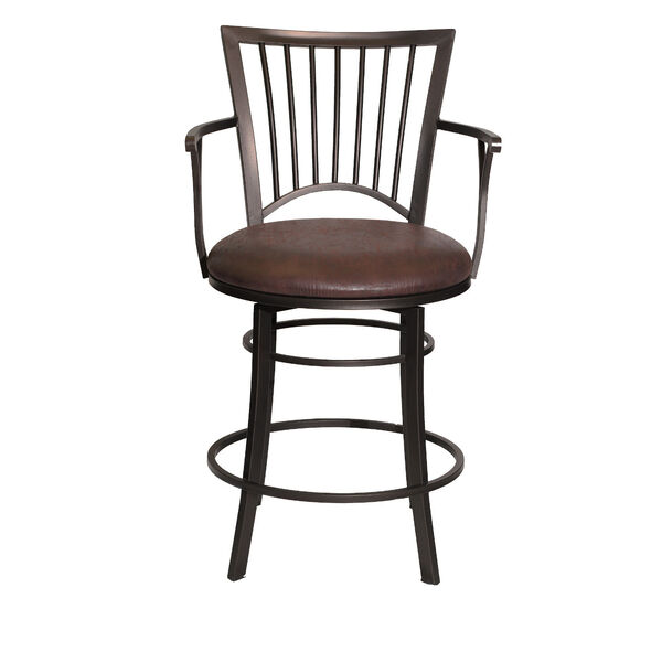Bayview Coach and Gunmetal Swivel Counter Stool, image 1