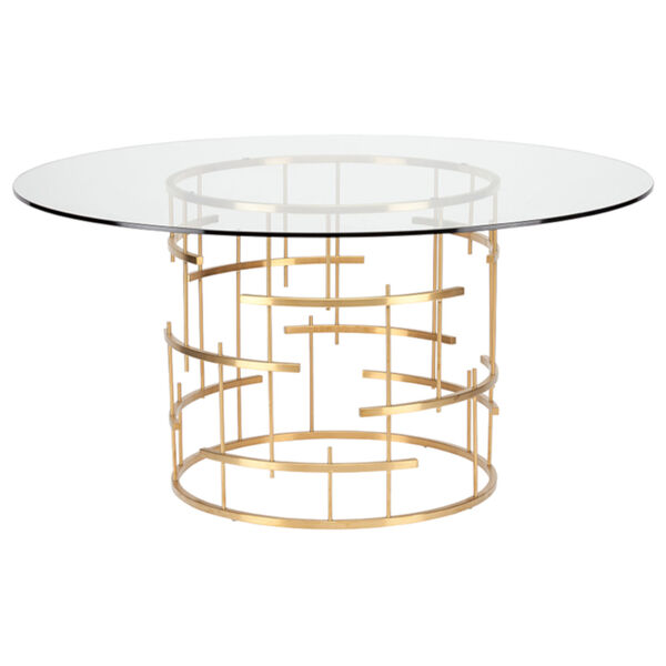 Tiffany Brushed Gold Dining Table, image 1