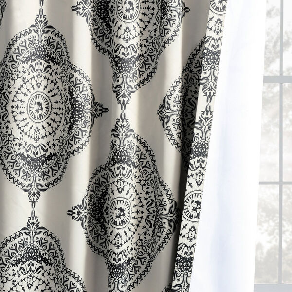 Henna Black and White Blackout Single Panel Curtain 50 x 108, image 8