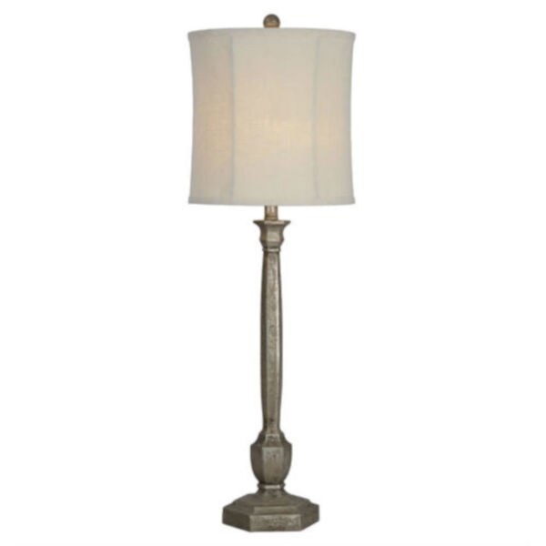 Hazel Distressed Silver One-Light Buffet Lamp Set of Two, image 1