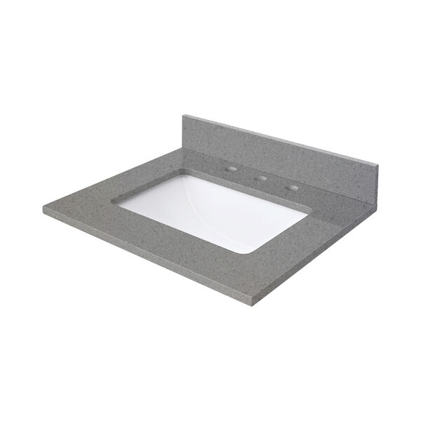 Lotte Radianz Contrail Matte 25-Inch Vanity Top with Rectangular Sink, image 2