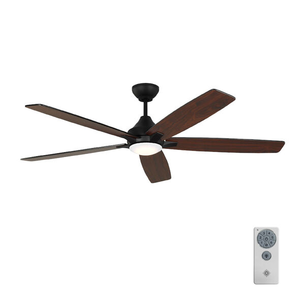 Lowden Midnight Black 60-Inch Indoor/Outdoor Integrated LED Ceiling Fan with Light Kit, Remote Control and Reversible Motor, image 5