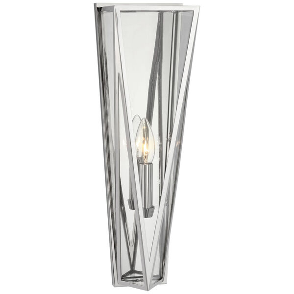 Lorino Medium Sconce in Polished Nickel with Clear Glass by Julie Neill, image 1