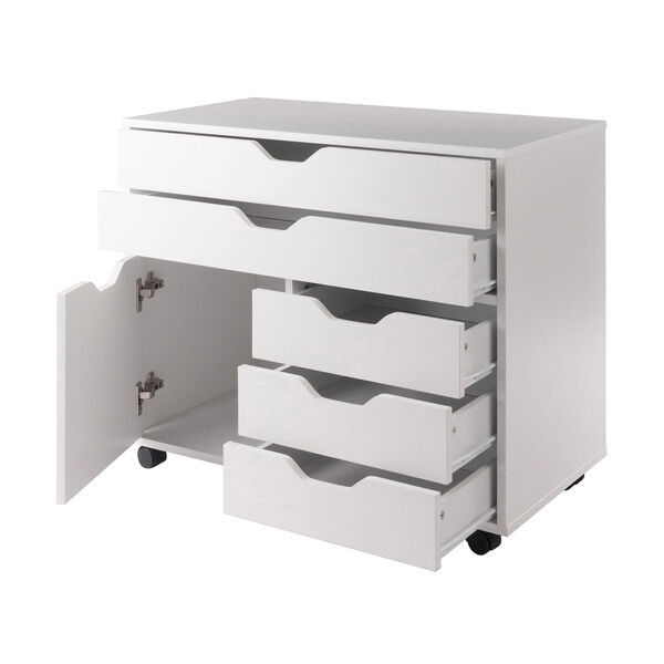 Halifax White Three-Section Mobile Storage Cabinet, image 2