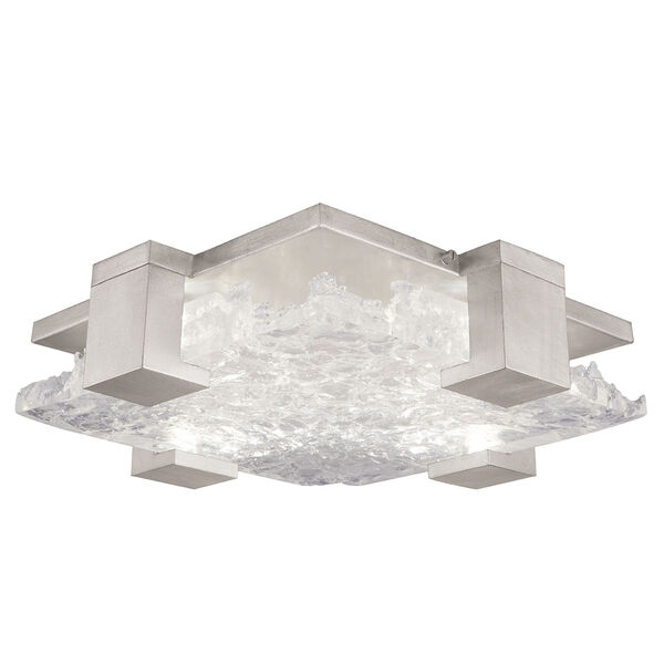 Terra Silver Four-Light Square LED Flush Mount with Clear Glass, image 1