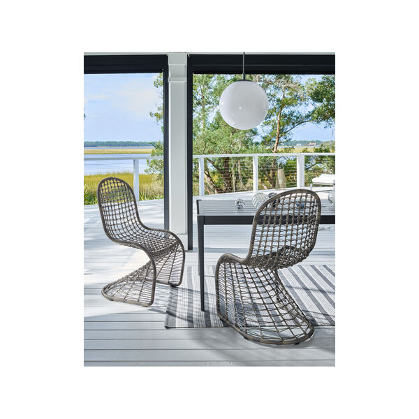 Del Mar Gray Brindle Wicker Fog Aluminum  Dining Chair, image 5