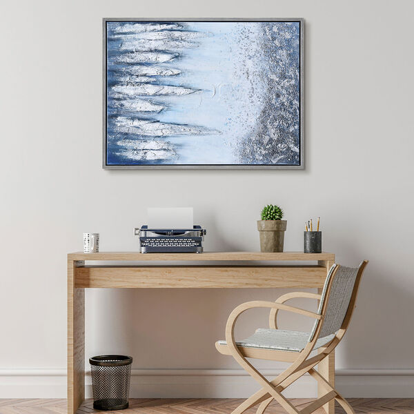 Icicles Textured with Glitter Framed Hand Painted Wall Art, image 5