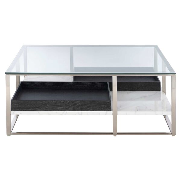 Lafayette Dark Cerused Mink and Stainless Steel Cocktail Table, image 1