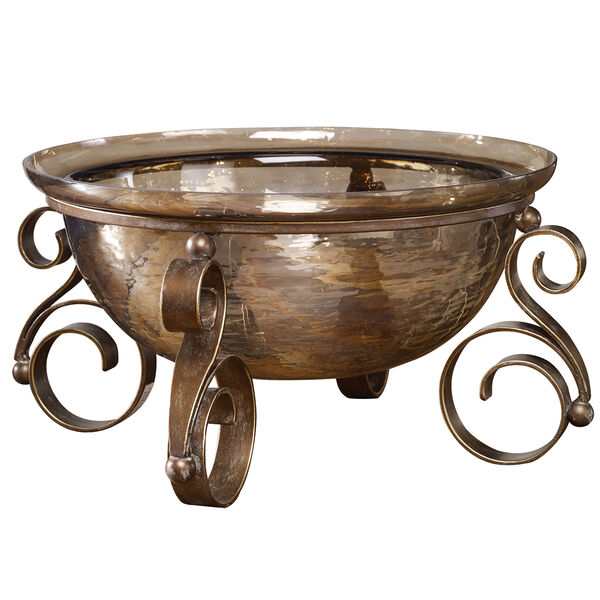 Alya Brown and Gold Decorative Bowl, image 1