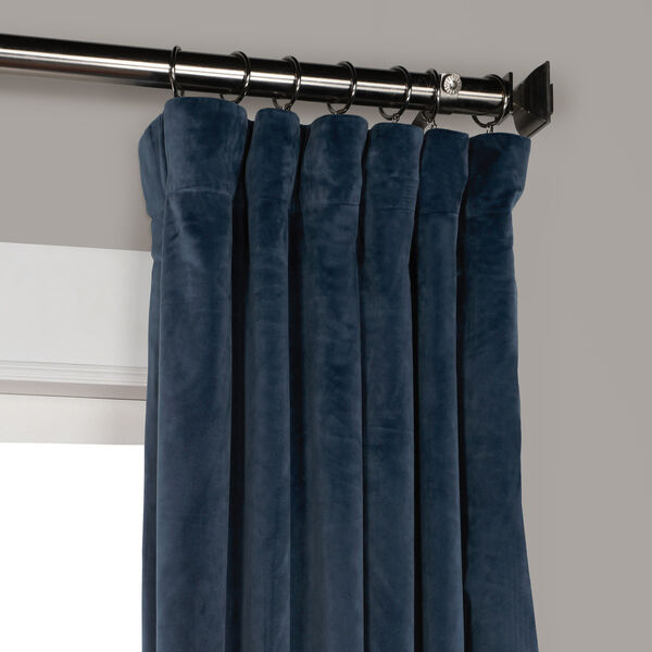 Blue 96 x 50 In. Plush Velvet Curtain Single Panel, image 2