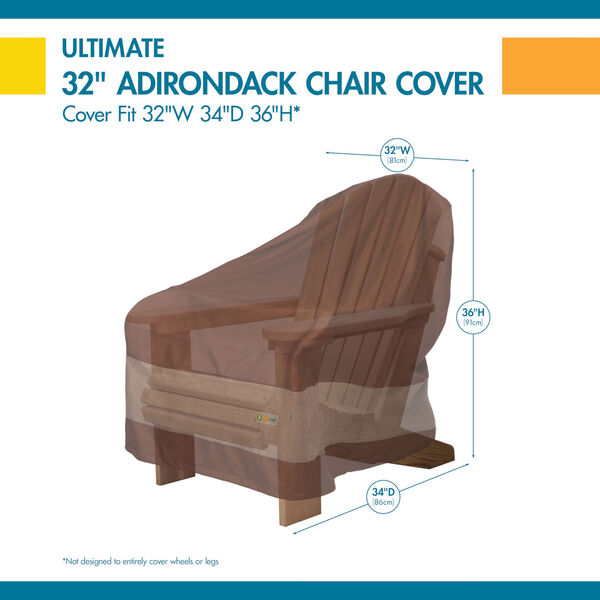 Ultimate Mocha Cappuccino 32-Inch Patio Adirondack Chair Cover, image 2