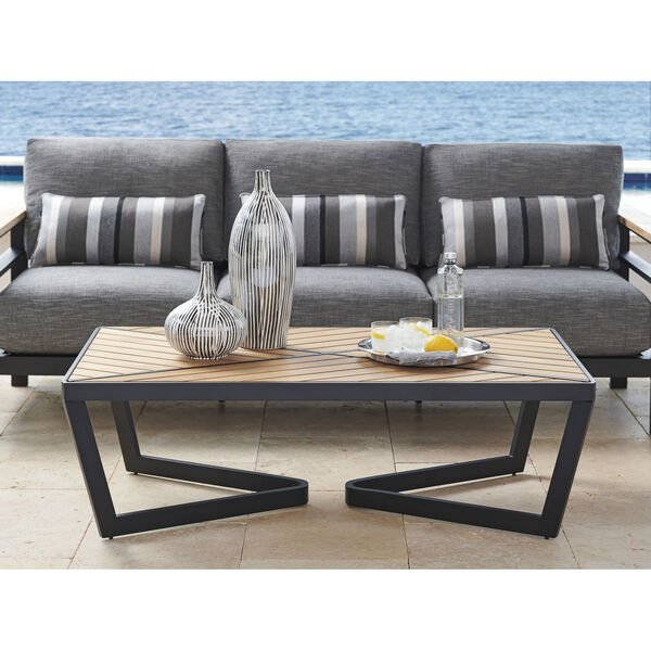 South Beach Dark Graphite and Light Brown Rectangular Cocktail Table, image 2