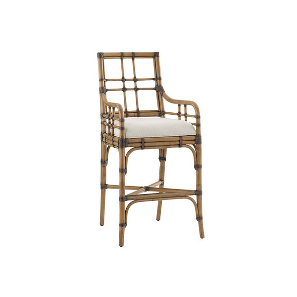 Twin Palms Brown and White Lands End Bar Stool, image 1