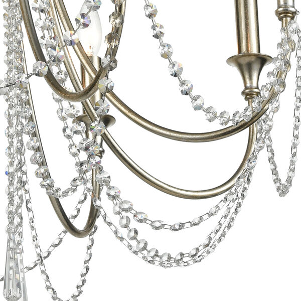 Arcadia Antique Silver Eight-Light Chandeliers, image 7