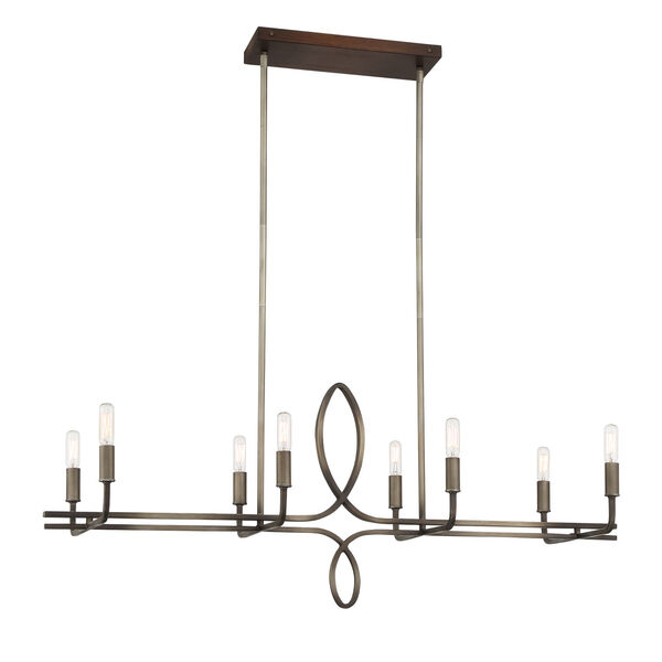 Yorkville Aged Darkwood with Silver Pati Eight-Light Island Chandelier, image 3