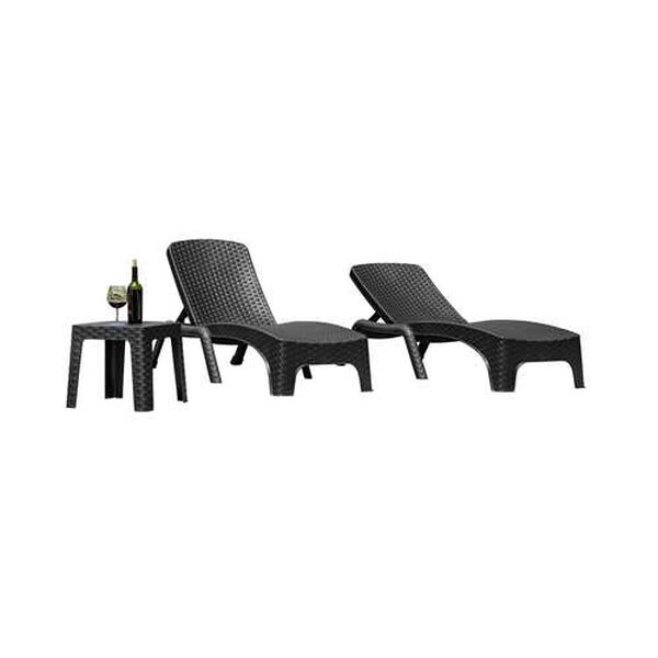 Roma Anthracite Three-Piece Outdoor Chaise Lounger Set, image 1