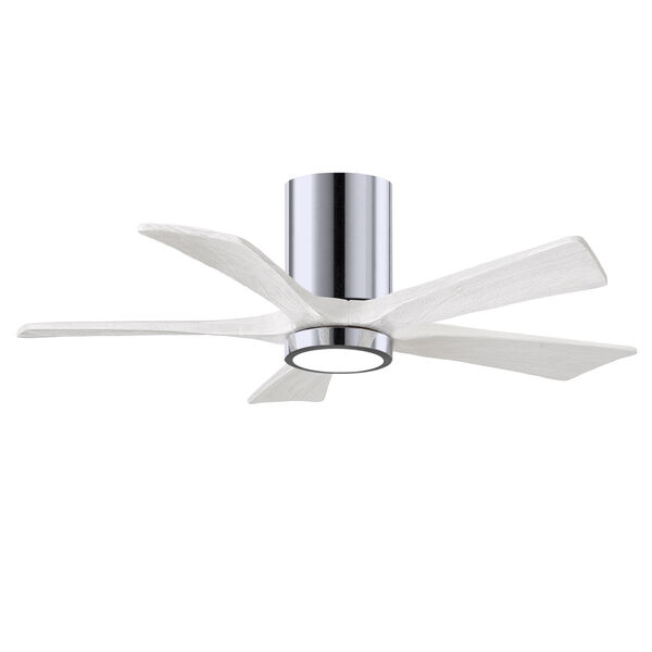 Irene-5HLK Polished Chrome 42-Inch Ceiling Fan with LED Light Kit and Matte White Blades, image 4