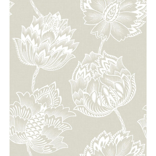 Batik Jacobean Beige And White Peel And Stick Wallpaper – SAMPLE SWATCH ONLY, image 1