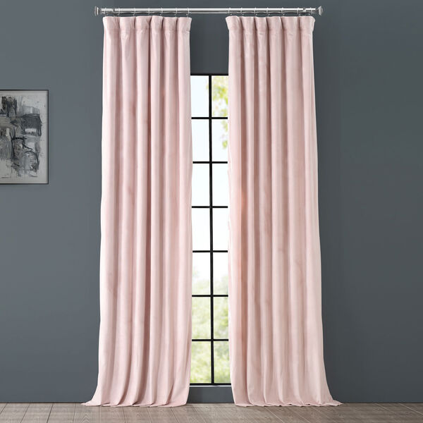Pink 108 x 50 In. Plush Velvet Curtain Single Panel, image 1