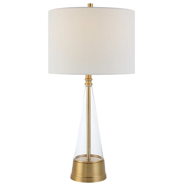 Loring Cone Glass Brass One-Light Table Lamp, image 1