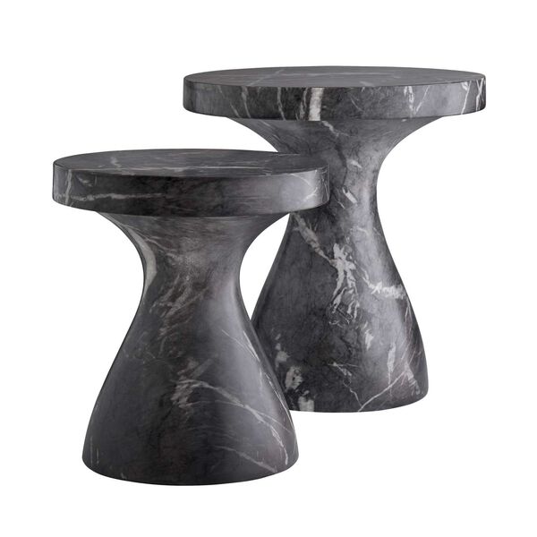 Serafina Black Faux Marble Accent Table, image 5