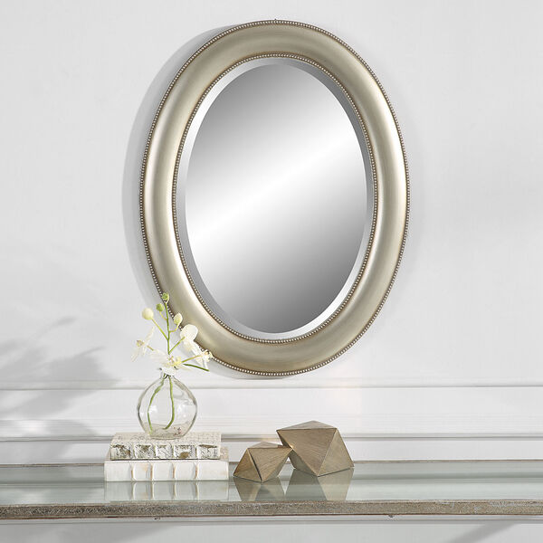 Aster Metallic Silver Oval Wall Mirror, image 1