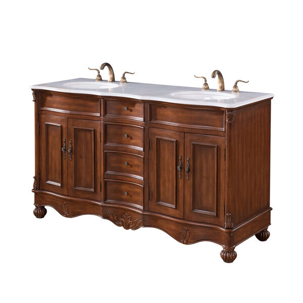 Windsor Teak 60-Inch Vanity Sink Set, image 2