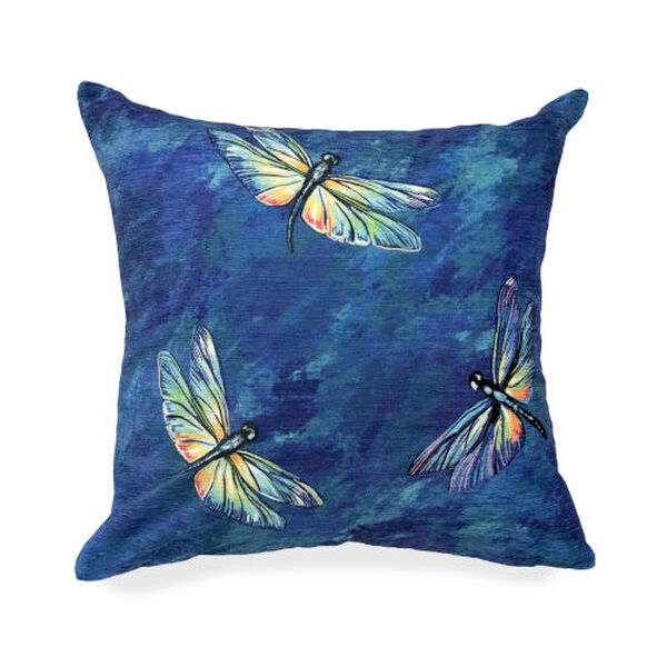 Illusions Midnight Liora Manne Dragonflies Indoor-Outdoor Pillow, image 1