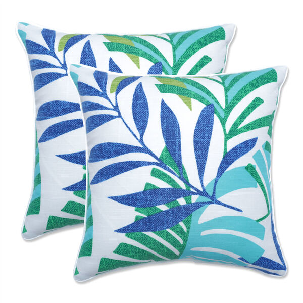 Islamorada Blue and Green 17-Inch Throw Pillow, Set of Two, image 1