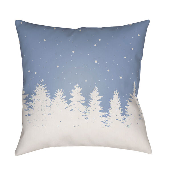 Blue Trees 20-Inch Throw Pillow with Poly Fill, image 1