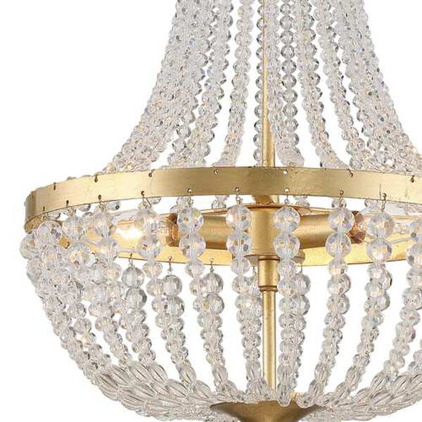 Rylee Antique Gold Three-Light Chandelier Convertible to Semi-Flush Mount, image 3