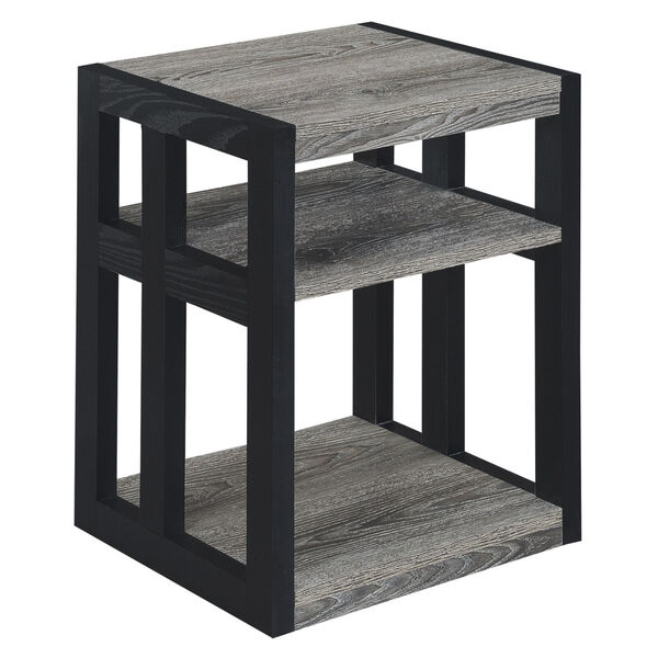 Monterey Weathered Gray Black Three-Tier End Table, image 1