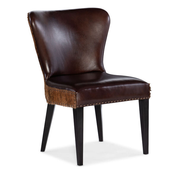 Kale Espresso Accent Chair with Dark Brindle Hide on Hide, image 1