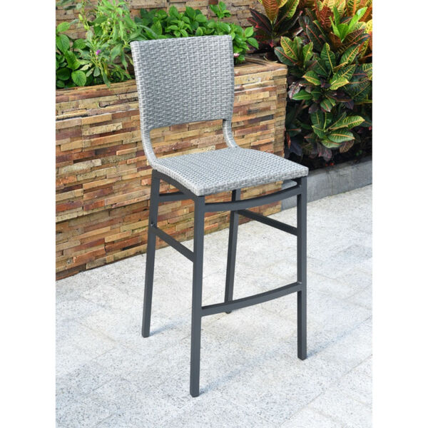 Barcelona Gray Outdoor Bar Height Stool, Set of Two, image 1