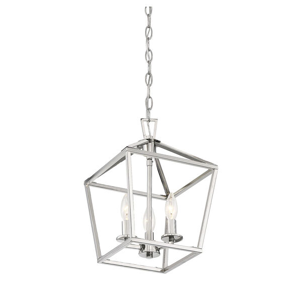 Townsend Polished Nickel 10-Inch Three-Light Pendant, image 4