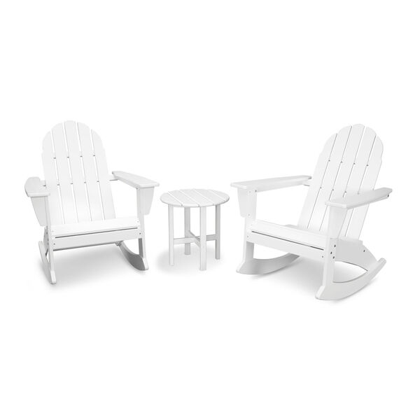 Vineyard White Adirondack Rocking Chair Set, 3-Piece, image 1
