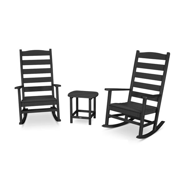 Shaker Black Porch Rocking Chair Set, 3-Piece, image 1