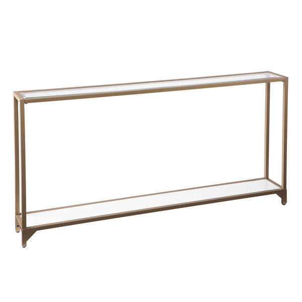 Bergen Gold with White Glass Console Table, image 5
