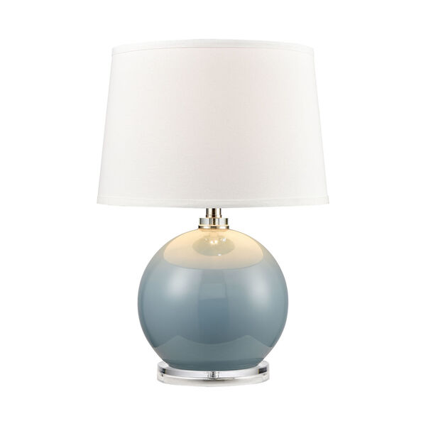 Culland Azure Blue and Polished Nickel One-Light Table Lamp, image 1