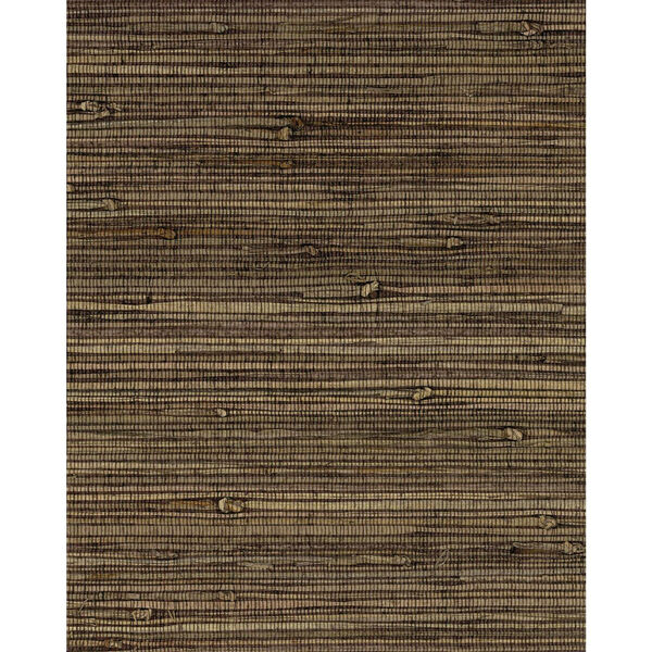 Grasscloth II Knotted Grass Brown Wallpaper - SAMPLE SWATCH ONLY, image 1