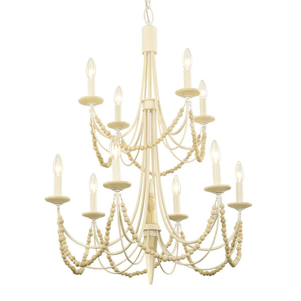 Brentwood Country White 10-Light 2 Tier Chandelier, image 2