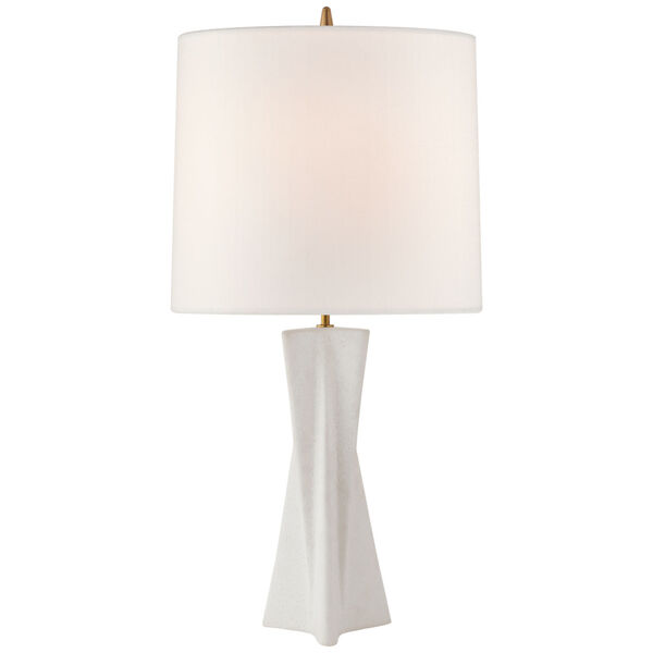Gretl Large Table Lamp in Marion White with Linen Shade by AERIN, image 1